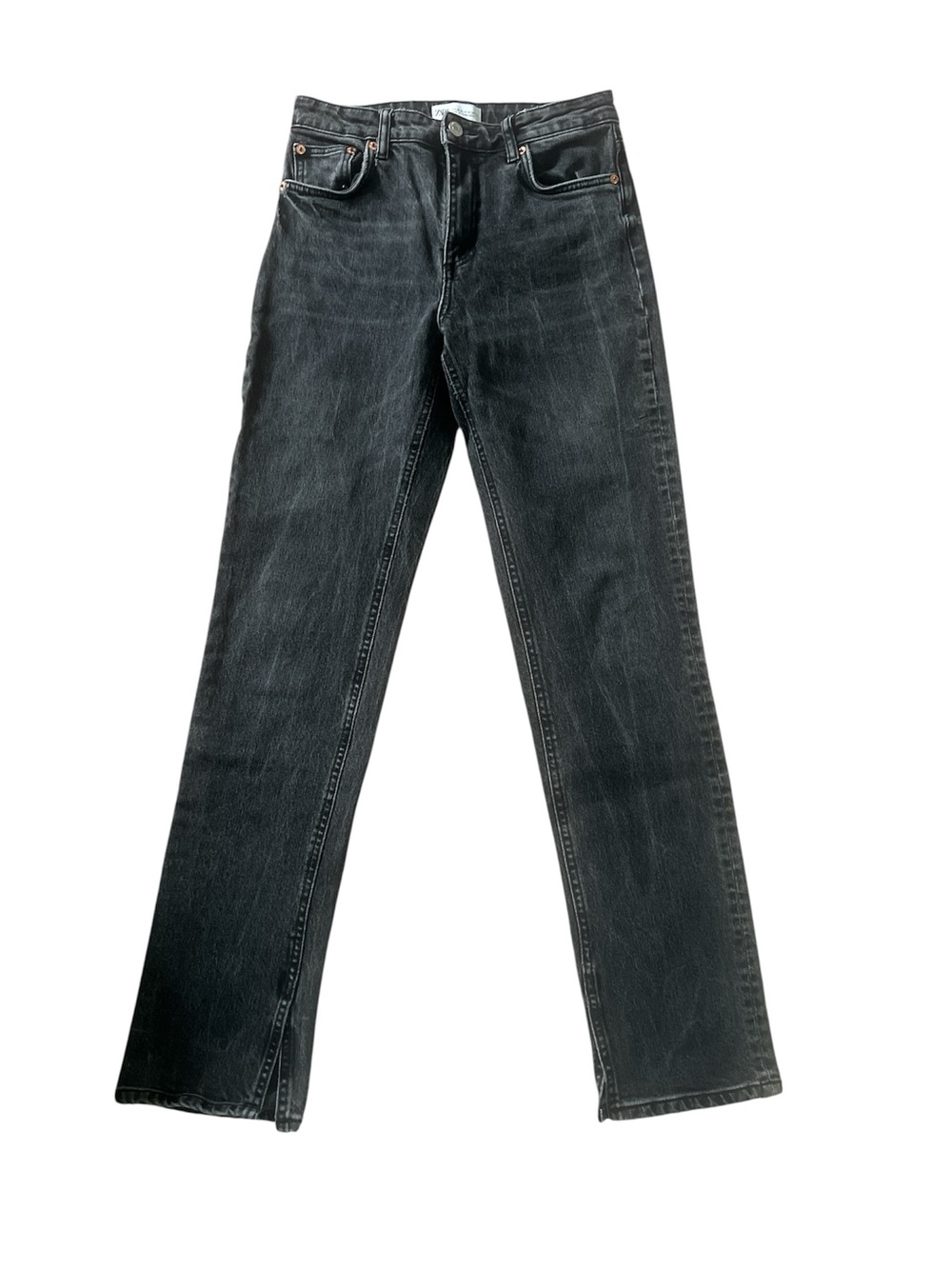 Zara woman's  Black Straight-Leg Jeans - Classic Fit